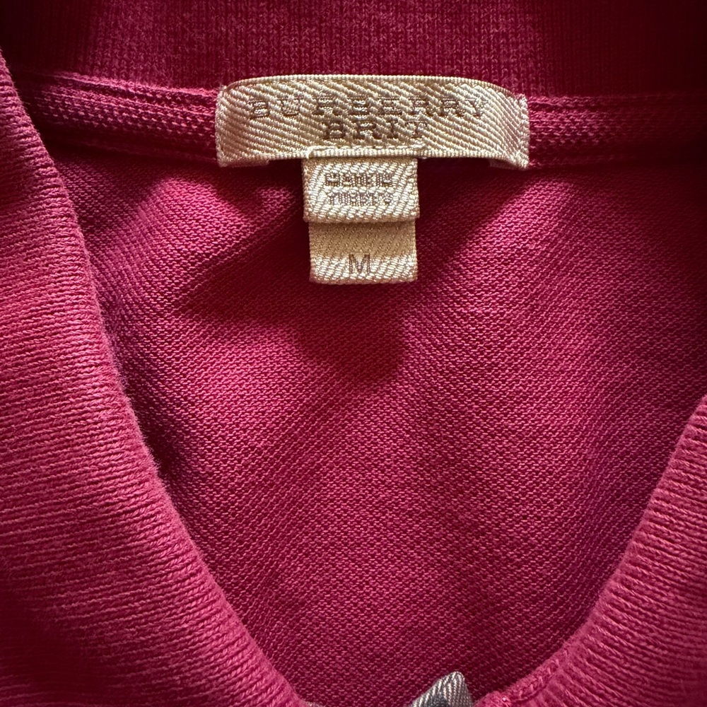 Burberry Men's Polo Shirt - Rich Burgundy - Picture 3 of 4